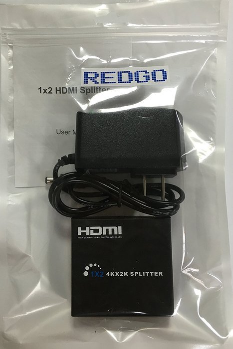 REDGO 1080P HDMI Male to 2 HDMI Female 1 in 2 out Splitter Black Cable Adapter Converter N21