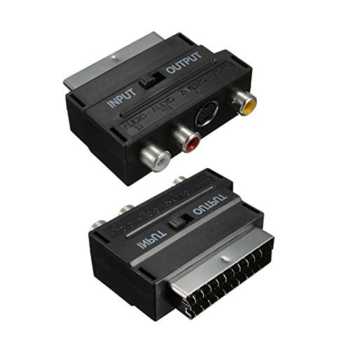 RGB Scart Male To 3 RCA Female S-Video AV TV Audio Cable Adapter Converter