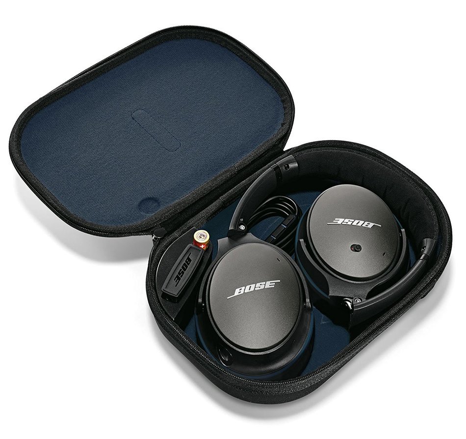 Bose QuietComfort 25 Black Over-Ear Noise Cancelling Headphones for Apple Devices, with Carbon SoundLink Mini... N4