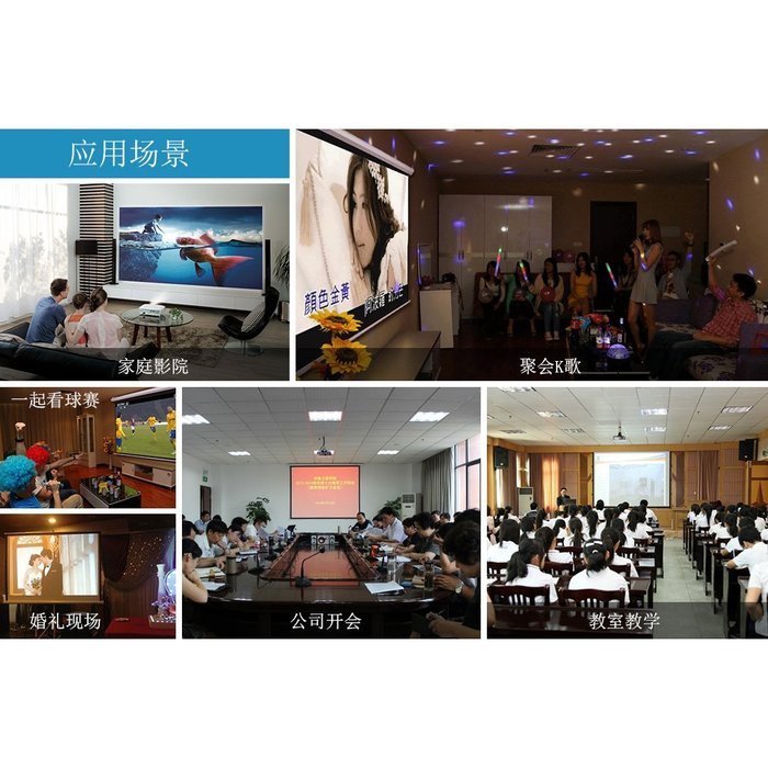 Portable Pocket Projector LED Projector 640480 1080P USB/AV/HDMI/VGA/mini SD card Interface Multimedia Video Games... N7