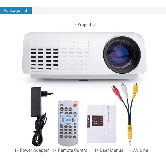 Portable Pocket Projector LED Projector 640480 1080P USB/AV/HDMI/VGA/mini SD card Interface Multimedia Video Games... N8