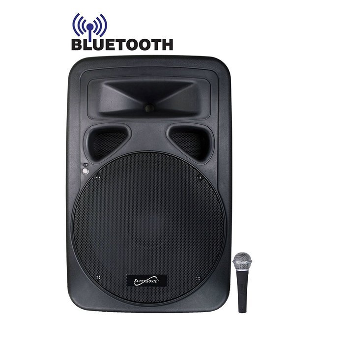 Supersonic SC315DJB High Quality Clear 15-Inch DJ Bluetooth Speaker