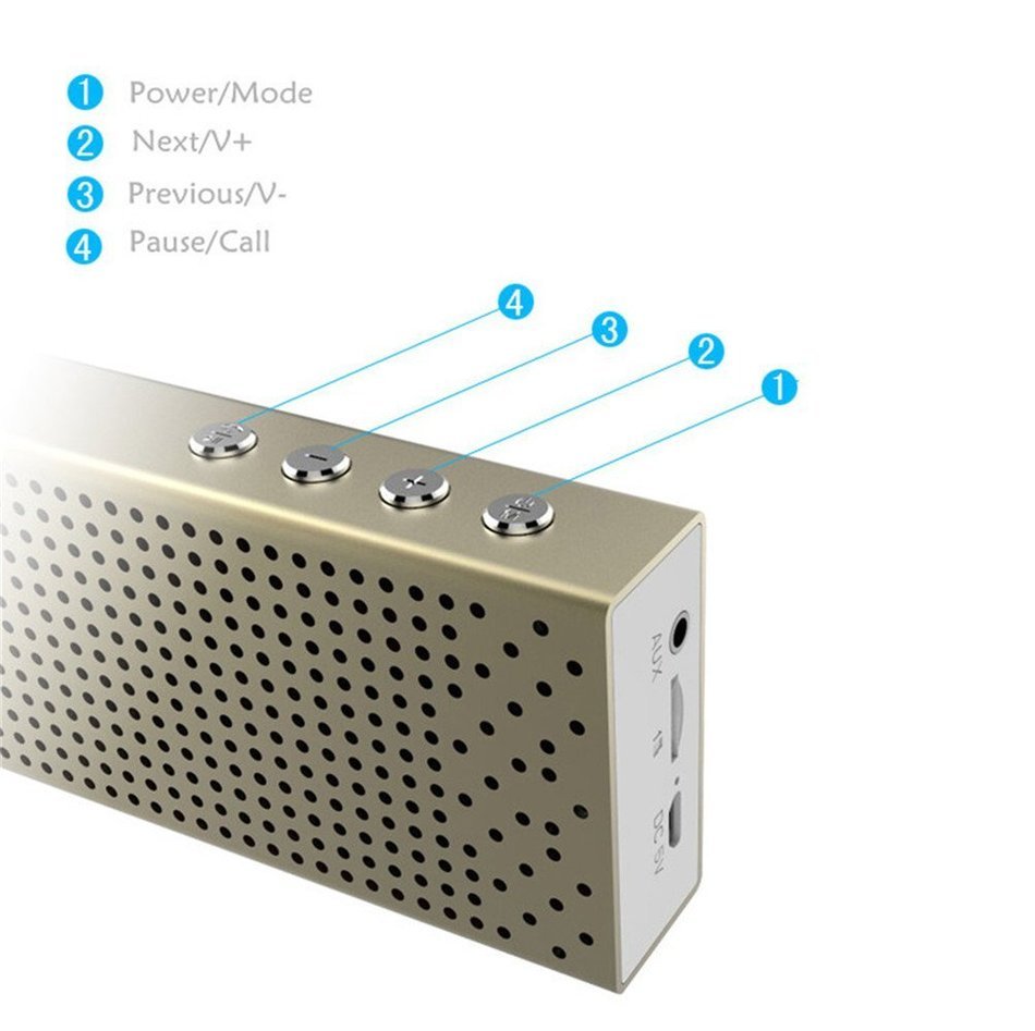 Uchoir Portable Bluetooth Speakers, Rectangular Outdoor Wireless Superior Sound Speakers with 3.5mm Aux-in and... N6