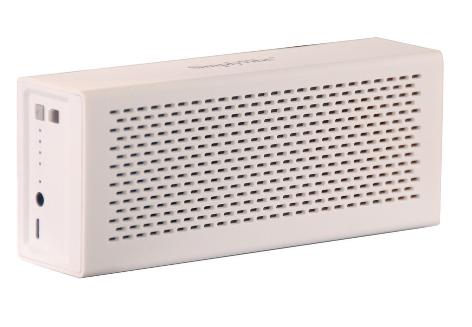 SimplyVibe V5-BT1-White Wireless Bluetooth Speakers with Built in 18 Hour Battery Hands-Free Speakerphone (White) N4