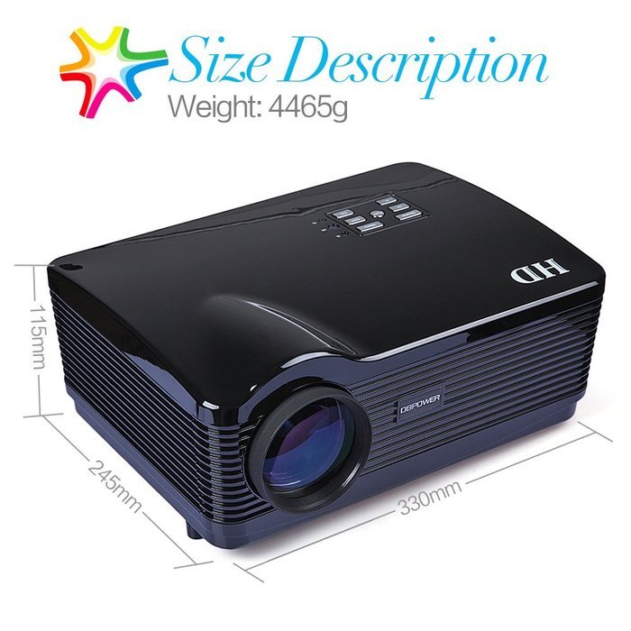 3*HDMI USB 3D LED Multimedia HD 3000 lumen Projector 1080P Native 1280*768 Contrast Ratio 2000: 1 N7