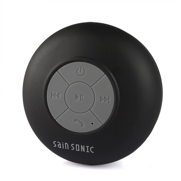 SainSonic SS1 Waterproof Wireless Bluetooth Shower Car Suction Speaker Black