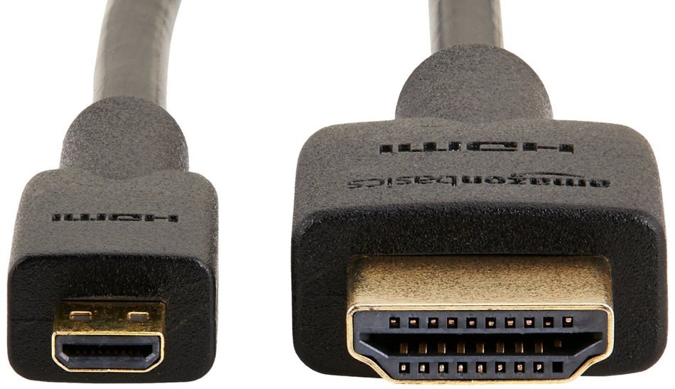 AmazonBasics High-Speed Micro-HDMI to HDMI Cable - 6 Feet (Latest Standard) N2