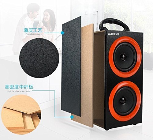Shihua Large Size 145x120x295mm Bluetooth outdoor HIFI Subwoofer speaker High power FM Radio USB Amplifier Stereo... N6