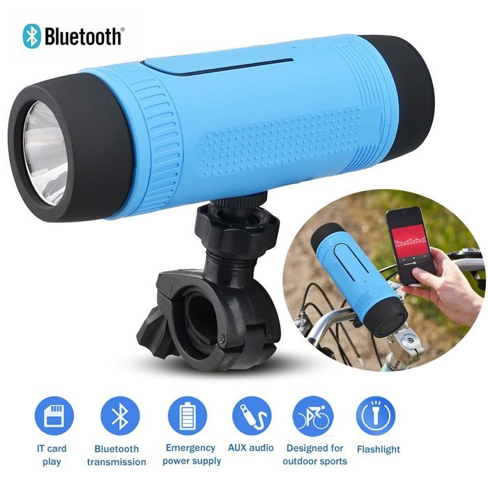 Bluetooth Bicycle Speaker w/ Headlight, OriFiil Outdoor Wireless BT
