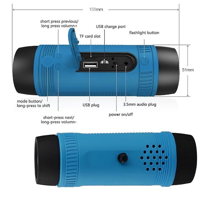 Bluetooth Bicycle Speaker w/ Headlight, OriFiil Outdoor Wireless BT Bike Music Player, 4000mah Rechargable Battery... N6