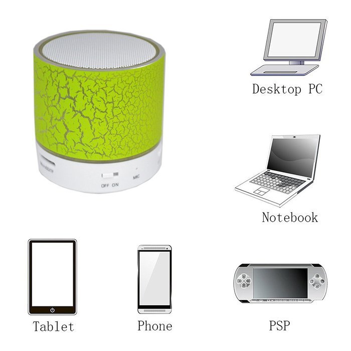 TopePop Portable Color Change Mini Bluetooth Speaker Build in Microphone Handsfree Call for Android Smartphones... N3