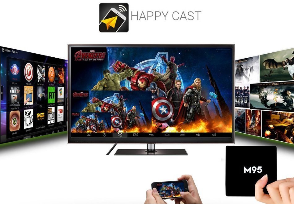 M95 Amlogic S905 DRR3 1GB Memory and 8GB Storage TV Box Quad Core Android 5.1 Wifi Module Support KODI Streaming... N5