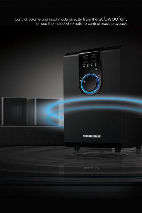 Sharper Image 5.1 Home Theater Sound System With Bluetooth Subwoofer, Sound Bar & Satellite Speakers (Black) N4