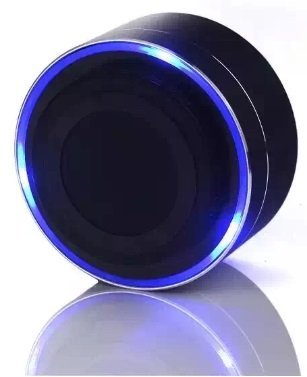 Portable Bluetooth Speaker, Black Aluminium Alloy - LED Light - Compatible with Smartphone, Tablets, Iphone, Samsung... N2