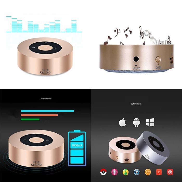 Keling A8 Silver Portable Mini Wireless Bluetooth Speaker Outdoor Audio TF Card Mobile Phone Hands-free Call Subwoofer N7
