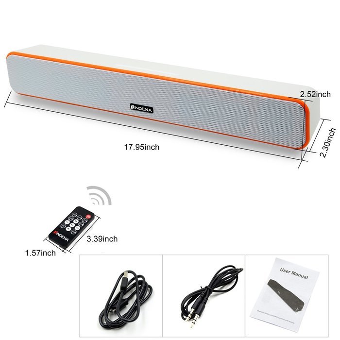 Bluetooth Sound Bar Speaker Besteye Indena 10W 2.0 Channel Portable Stereo Speakers Wireless Sound Bar Speaker... N14