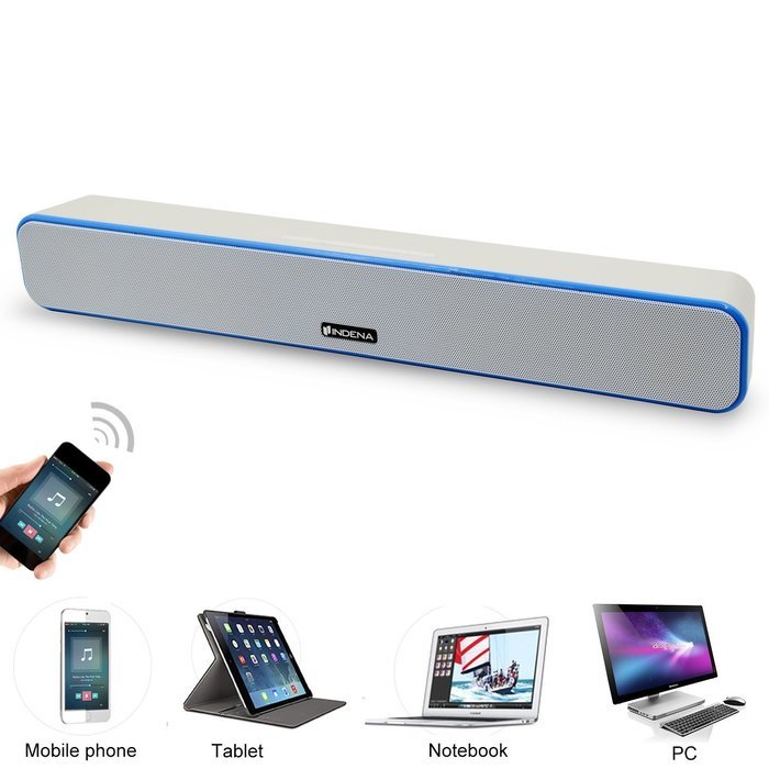 Bluetooth Sound Bar Speaker Besteye Indena 10W 2.0 Channel Portable Stereo Speakers Wireless Sound Bar Speaker... N19