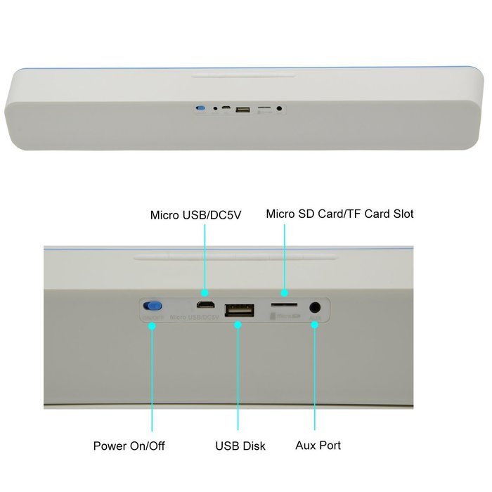 Bluetooth Sound Bar Speaker Besteye Indena 10W 2.0 Channel Portable Stereo Speakers Wireless Sound Bar Speaker... N21
