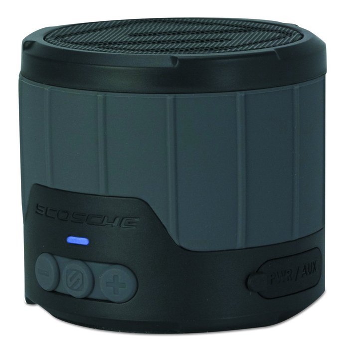Scosche BTBTLMGY Mini Rugged Weatherproof Wireless Bluetooth Portable Speaker, Grey