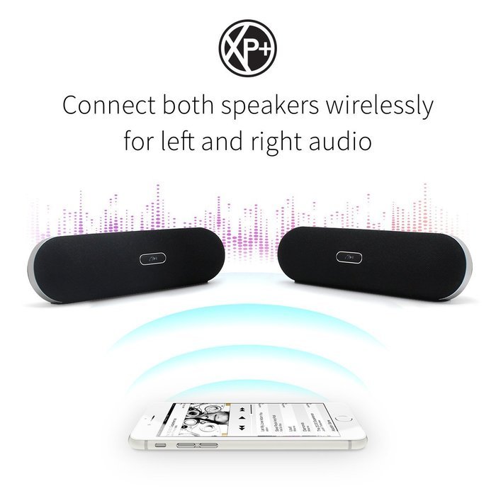 iQualTech IQT-040 Pill-shape 2x5 Watt Wireless Bluetooth Speaker with Handsfree Mic N2
