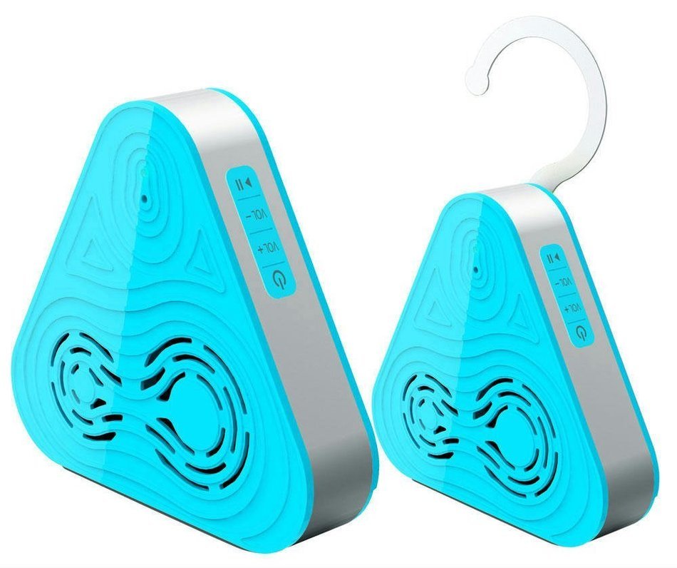 Pyle PSRB8BL Bluetooth Wireless Waterproof Shower Speaker and Hands Free Speaker-Phone (Blue) Color: Blue