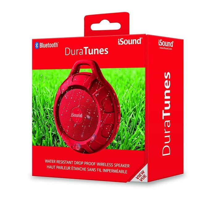 iSound Duratunes Waterproof and Drop Proof Wireless Speaker &ndash; Red Rubberized Finish and IPX4 Rated N2