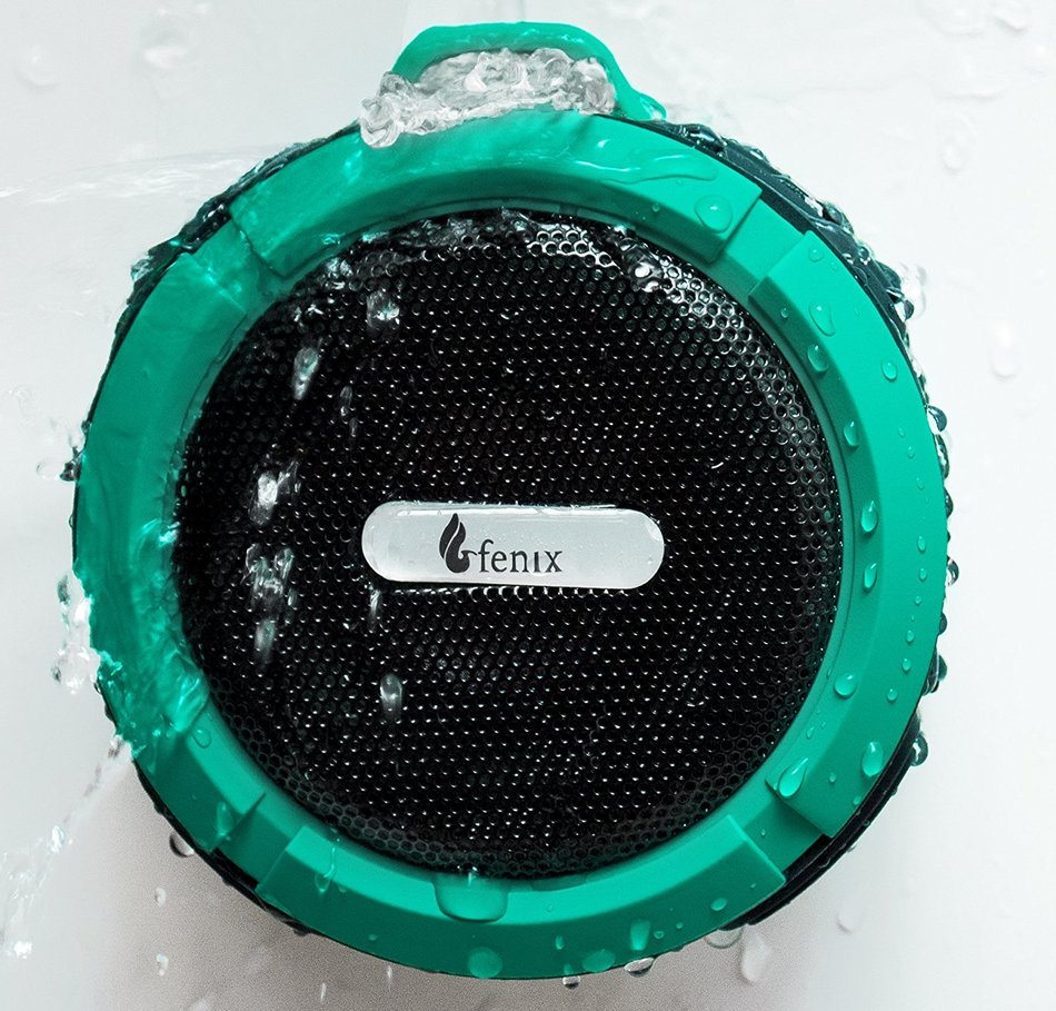 Fenix Wireless Waterproof Bluetooth 3.0 Shower / Outdoor 5W Speaker - Built in Mic with Control Buttons, Carabiner...