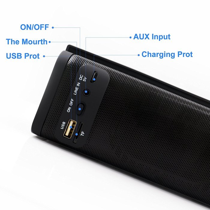 QMSSIC S311 10W Portable Wireless Bluetooth Speaker Bass Sound with Mic for Handsfree, Supports SD Card, LINE... N4