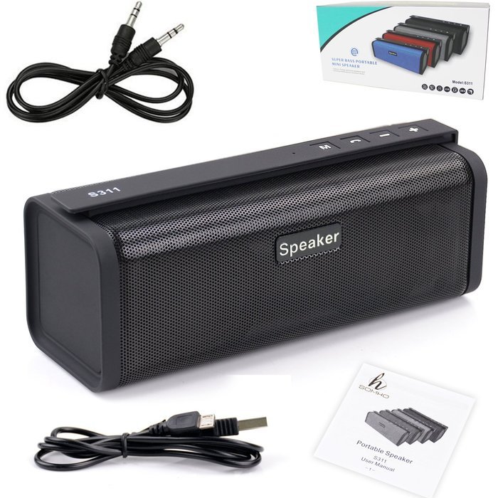 QMSSIC S311 10W Portable Wireless Bluetooth Speaker Bass Sound with Mic for Handsfree, Supports SD Card, LINE... N7