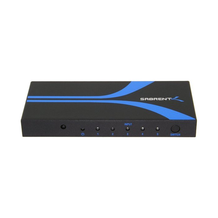 Sabrent High Definition 5x1 HDMI switch with IR wireless remote and AC Power adapter - supports 3D, 1080p (ST-HDMI) N3