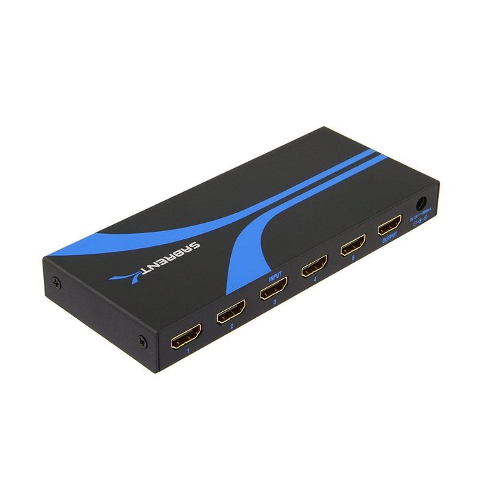 Sabrent High Definition 5x1 HDMI switch with IR wireless remote and AC Power adapter - supports 3D, 1080p (ST-HDMI) N5