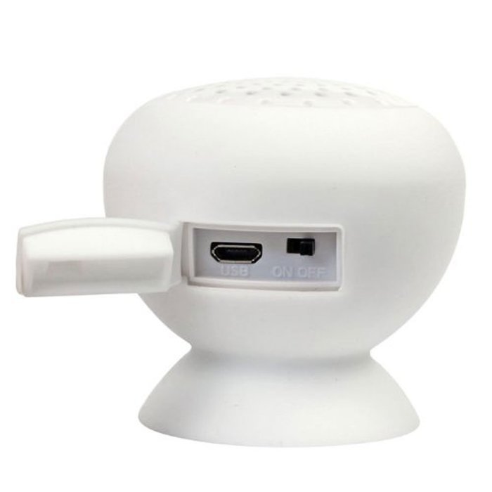 TINYPONY Waterproof Mini Mushroom Wireless Bluetooth Speaker (White) N2