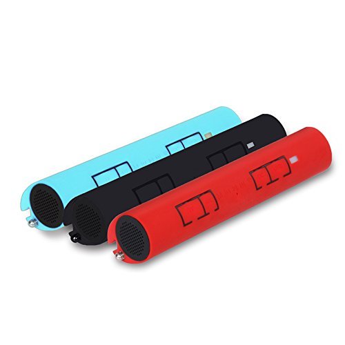 Portable Bluetooth Speaker Built-in 1000mAh Power Bank FM Radio LED light Multi-function Loudspeaker Color Red