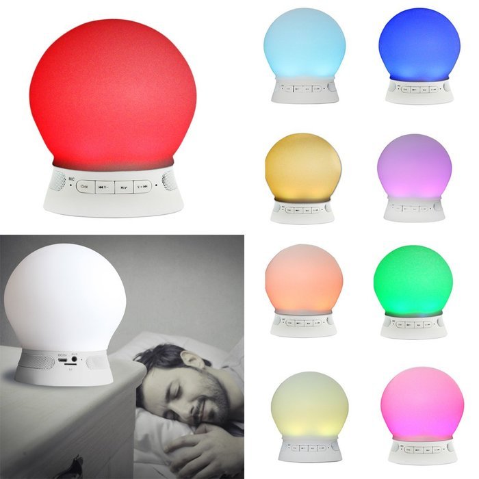 Alloet Creative Multi-function Handsfree Mini Bluetooth 4.0 Night Light App Controlled Speaker Alarm with Color... N3