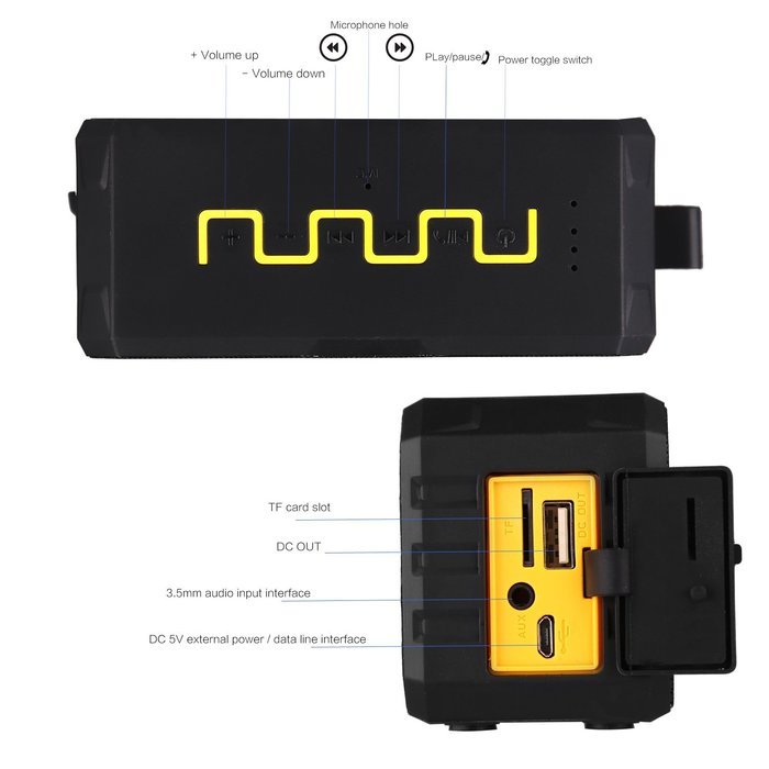 JZHY Waterproof Wireless Speakers, Outdoor Speakers, Portable Wireless Speaker, Mini Portable Waterproof Speakers... N3