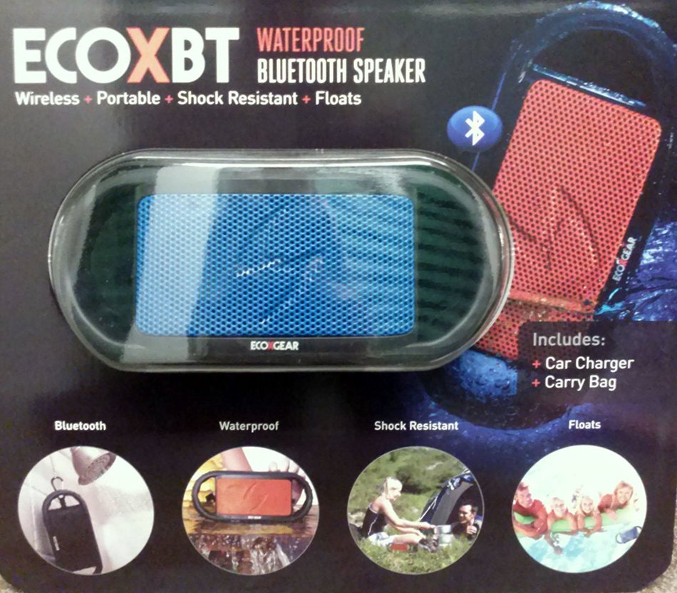 ECOXGEAR ECOXBT Rugged & Waterproof Wireless Bluetooth Speaker (Blue) BONUS: includes Car Charger & Carry Bag