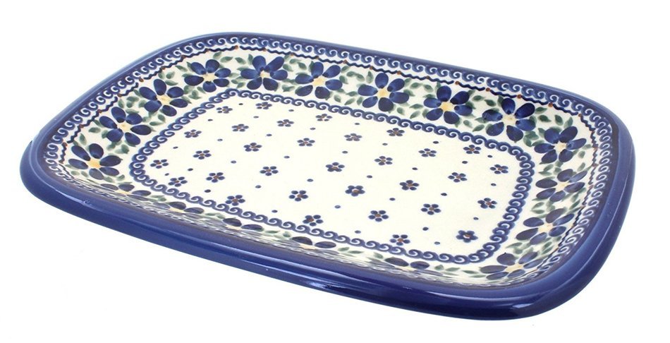 Polish Pottery Spring Blossom Medium Rectangular Serving Dish
