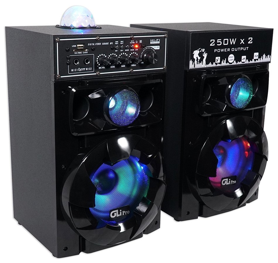 GLI Club Q6.5 Dual 6.5" Bluetooth Home Theatre Speakers USB/SD/Radio+Disco Ball N2