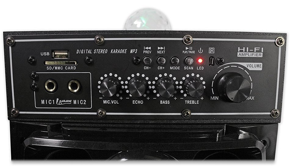 GLI Club Q6.5 Dual 6.5" Bluetooth Home Theatre Speakers USB/SD/Radio+Disco Ball N5