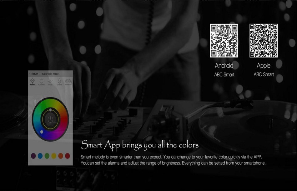 Bluetooth Amanico Wireless Portable with LED Color Lights Controlled by App Speakers,Outdoor or in Indoor Sleeping... N7