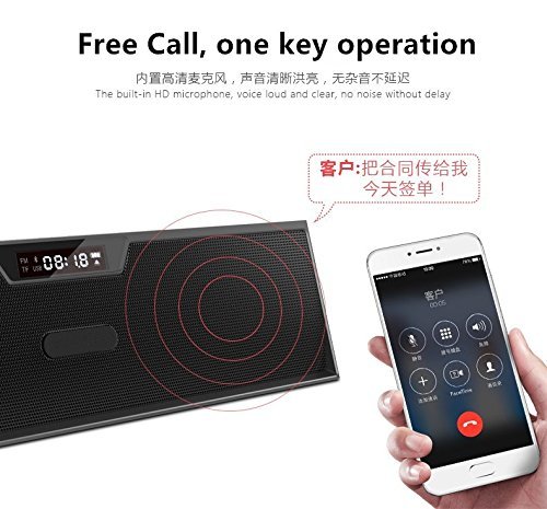 MORNINGSUN SDY019 Base Output Power 10w Bluetooth Wireless Speaker, 1200mAH Battery, FM Radio, Ringtong Alarm,... N5
