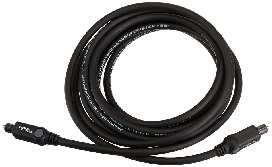 AmazonBasics Digital Optical Audio Toslink Cable - 9.8 Feet (3 Meters) N5