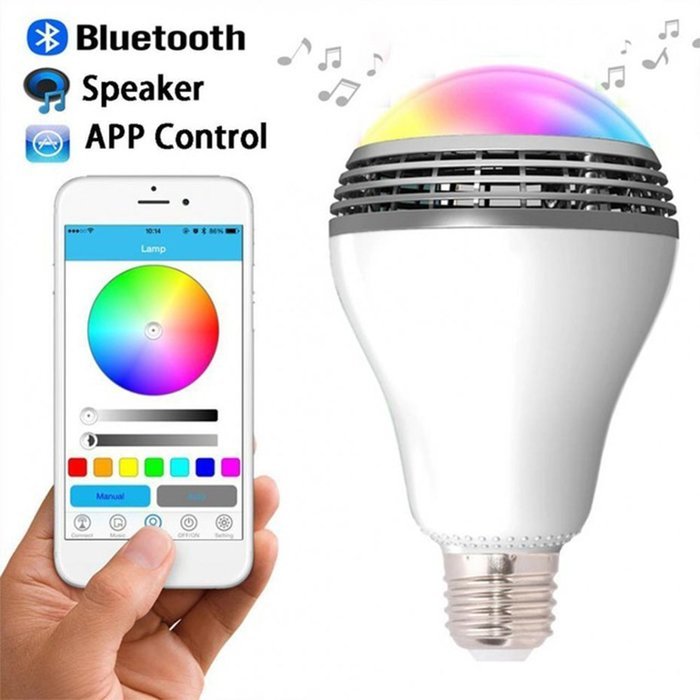 Generic LED Light Bulb With Bluetooth Speakers, Smart LED Light Bulb Audio Music RGB Lamp with Speaker, LED Multi-Color...