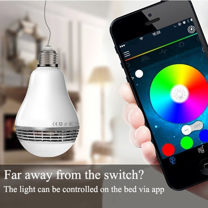 Generic LED Light Bulb With Bluetooth Speakers, Smart LED Light Bulb Audio Music RGB Lamp with Speaker, LED Multi-Color... N4