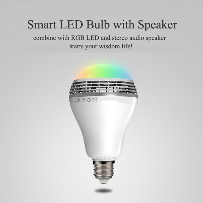 Generic LED Light Bulb With Bluetooth Speakers, Smart LED Light Bulb Audio Music RGB Lamp with Speaker, LED Multi-Color... N7
