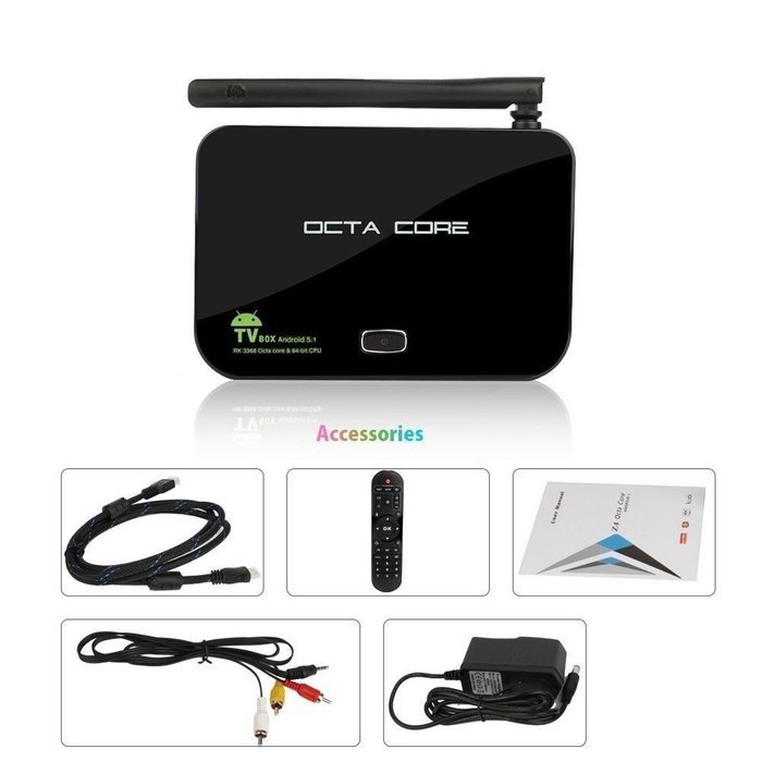 Hindotech Z4 Android 5.1 Lollipop KODI TV BOX Dual Band WiFi 64Bit CPU RK3368 Octa-core 2GB RAM 16G ROM 4K*2K... N9