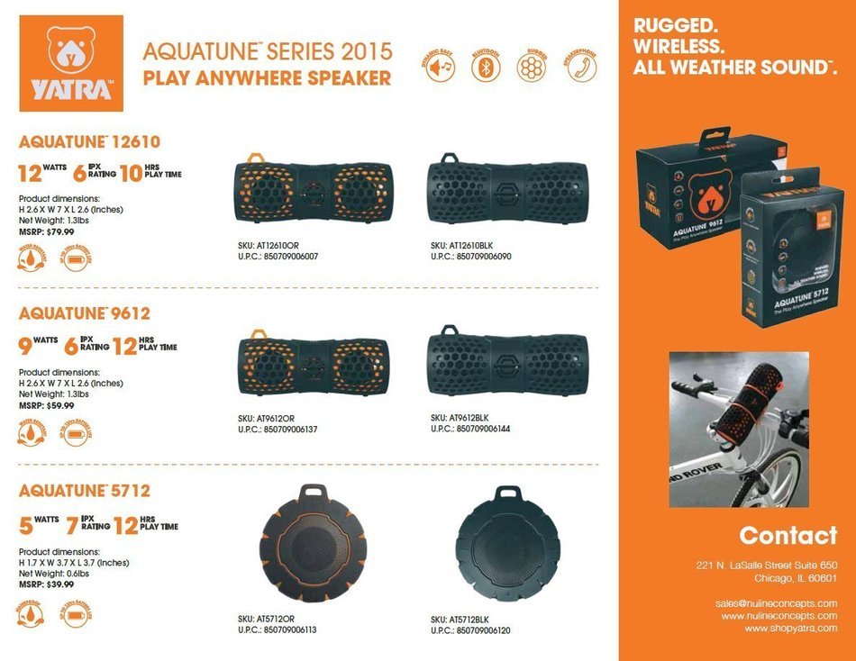 Yatra Aquatune 12610 - Portable Waterproof Rugged Wireless Bluetooth Speaker (Black) N2