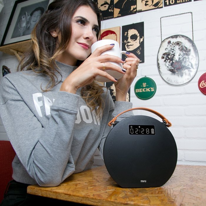 MIFA M9 Portable Bluetooth Speaker 4.0 with Power Bank And LED Display (Black) N7