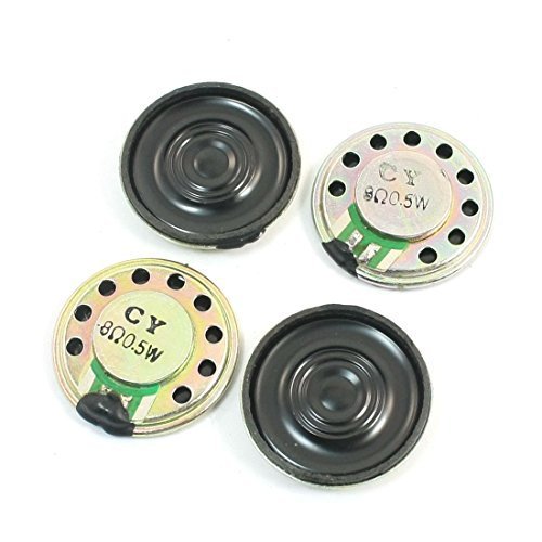 Water & Wood 4 Pcs 27mm Black Round Internal Magnet Speaker Loudspeaker 8 Ohm 0.5W