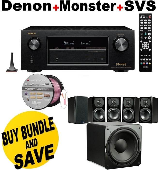 Denon AVRX2200W 7.2 Channel Full 4K Ultra HD A/V Receiver with Bluetooth and Wi-Fi + SVS Prime Satellite Speakers...